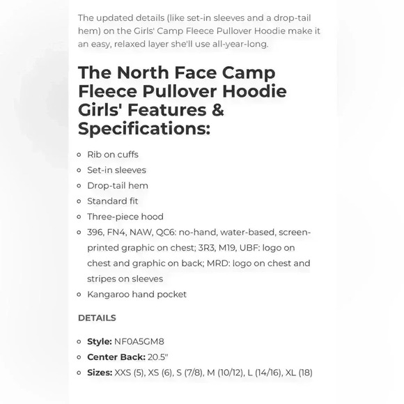 The North Face Camp Fleece Pullover Hoodie Girls Size XL in Peach Pink Color - Picture 11 of 11